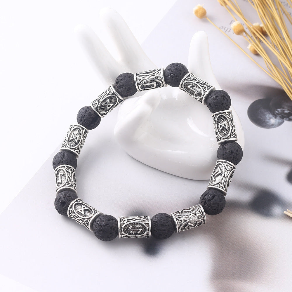 Pulsera De Aleación De Piedra Volcánica Vikinga al por mayor